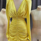 Yellow Short Prom Gown Fashion Party Dress       fg6347