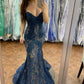 V Neck Lace Long Prom Dress Formal Evening Dresses        fg6991