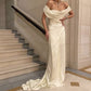 Vintage Mermaid Off The Shoulder Long Satin Wedding Dresses Bridal Gown        fg6975