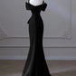 Mermaid Sweetheart Off Shoulder Prom Dress, Satin Evening Dress       fg7115