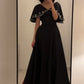 Black A line Long Prom Dress,Black Evening Dress      fg7022