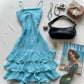 Cute a line Short Blue Homecoming Dresses Cocktail Dress     fg6939