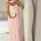 Strapless A Line Pink Long Prom Dress Pleated Formal Party Gown       fg6582