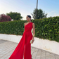 Red Party Dress Elegant Mermaid One Shoulder Prom Dress       fg6262