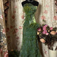 Green Strapless Long Prom Dress,Long Evening Gowns           fg7146