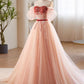 A-Line Sweetheart Neck Sequin Tulle Long Prom Dress, Formal Dress      fg6880