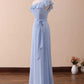 One-Shoulder Ruffled A-Line Long Bridesmaid Dress     fg5964