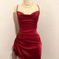 Red Sheath Short Prom Dress Homecoming Dress     fg5720