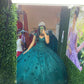 Emerald 3D Flowers Quinceanera Dress Sweet 15 16 Party Ball Gown     fg5759