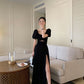 Vintage Long Prom Dress Black Elegant Party Dress      fg5785