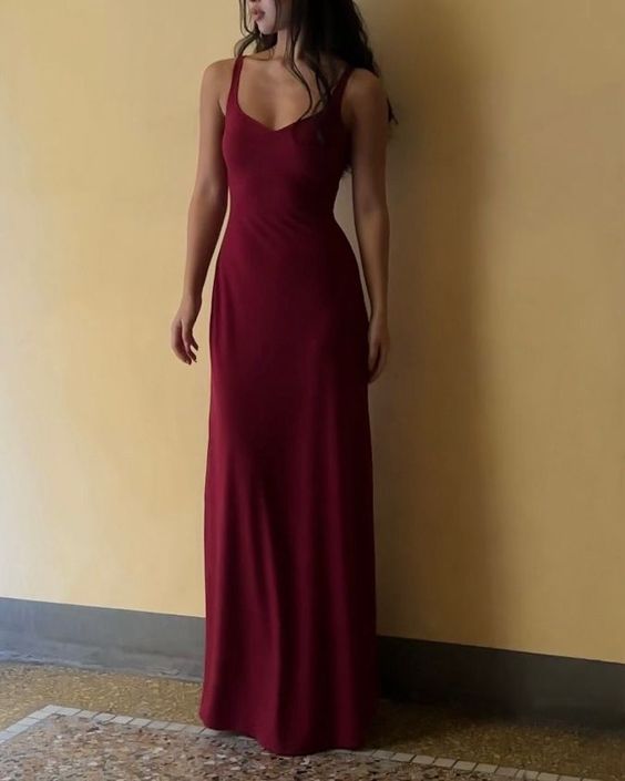 Floor Length Burgundy Prom Gown Evening Dress    fg5493