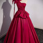 Satin Long Prom Dress, One Shoulder Evening Dress with Bow       fg5893