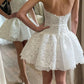 Elegant lace wedding dress for women, pleated white dress      fg5719