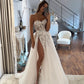 Charming A Line Sweetheart Tulle Wedding Dresses with Appliques    fg5841