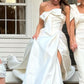 Romantic Strapless Long Wedding Dress With Slit       fg6412