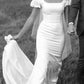 Elegant White A-line Wedding Dress Simple Bridal Gown     fg5766