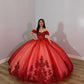 Red Off The Shoulder Ball Gown,Red Sweet 16 Dress,Princess Dress    fg5629