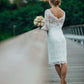 Long Sleeve Lace Short Fitted Wedding Dress    fg5995