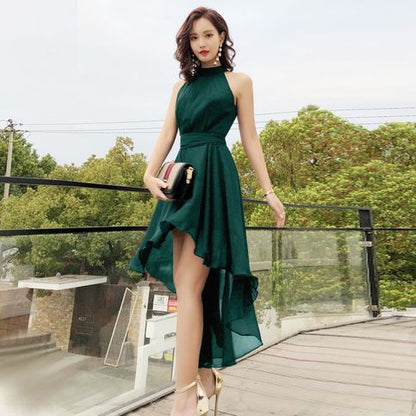 Green chiffon short party dress Homecoming Dress     fg5988