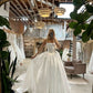 Long Simple Wedding Dress White Bridal Gown      fg6362