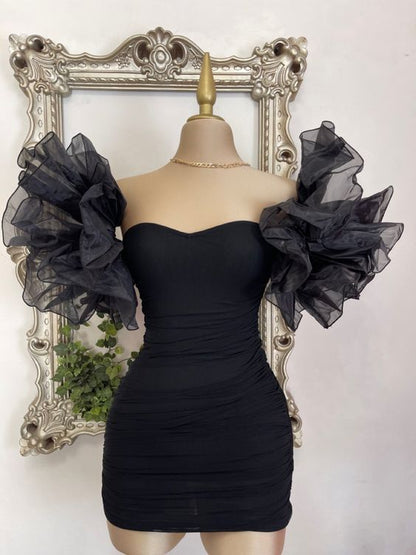 Black Sheath Short Prom Dress Homecoming Dress      fg5504