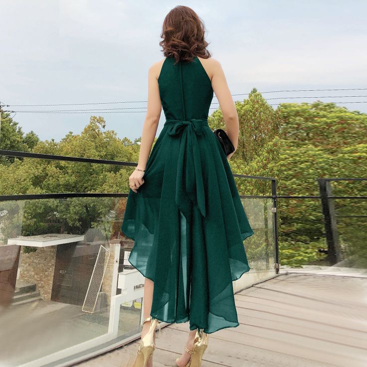 Green chiffon short party dress Homecoming Dress     fg5988