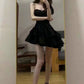 Strapless Black Satin Homecoming Dress 21st Birthday Outfit    fg7120