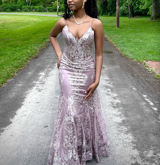 Spaghetti Straps Mermaid V Neck Long Prom Dresses    fg6915