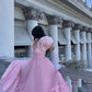 Vintage Pink A-line Prom Dress,Pink Princess Dress     fg5427