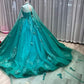 Green Long Ball Gown Party Gown Prom Dress     fg2612