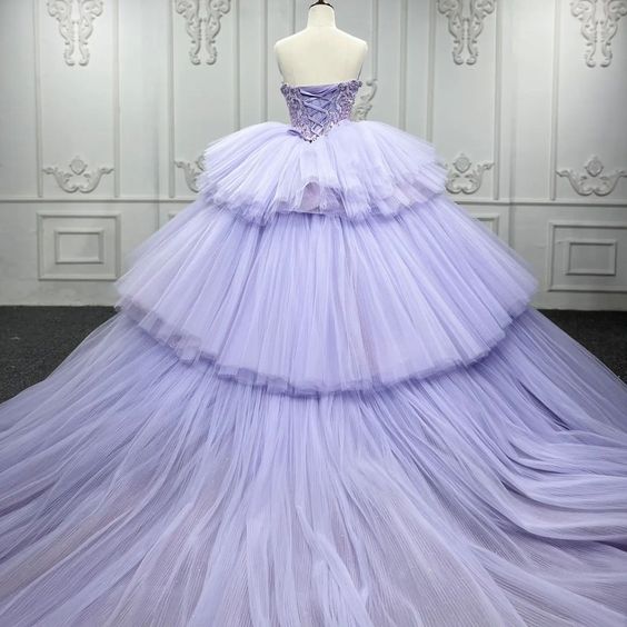 Quinceanera Dress Ball Gown Crystal Purple Prom Dresses       fg4418