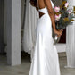 Sexy Simple A Line Bridal Gown Backless Custom Made Wedding Dress   fg4766