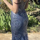 Charming V Neck Lace Mermaid Prom Dress Long Evening Dress       fg5452