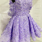 3D Lace Fowers Lavender Mini Homecoming Dresses, Strapless Sweet 16 Dresses      fg5344