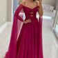 Simple Prom Dresses Off Shoulder Cape Sleeves V-neck Formal Prom Party Gowns     fg4452