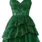 Lace Tulle Homecoming Dresses Short Applique Corset Tiered Formal Party Gowns     fg4413