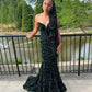 Sparkly Dark Green Sequins Mermaid Long Prom Dresses       fg5258