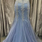 Strapless Mermaid Tulle Long Prom Dress with Beading      fg5305