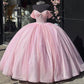 Glitter Pearls Pink Quinceanera Dresses Ball Gowns Sweet 15 16 Birthday Dress      fg4882