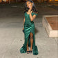 Off The Shoulder Green Prom Dresses Long Formal Dresses      fg5276