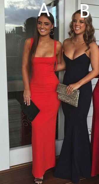 Long Prom Dress, Red/Black Long Formal Dress    fg5022