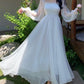 White Off The Shoulder A-line Party Dress Evening Dress      fg4535