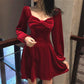 Elegant Mini A-line Velvet-fabric Fashion Homecoming Dress Party Dress       fg5401