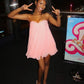 Pink Short Prom Dress Bithday Party Dress      fg5515