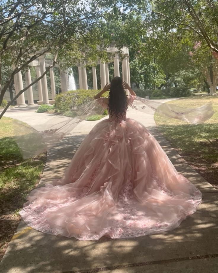 Romantic Pink Ball Gown Quinceanera Prom Dresses Sexy Lace Long Sweet 16 Dress Vestidos     fg5526