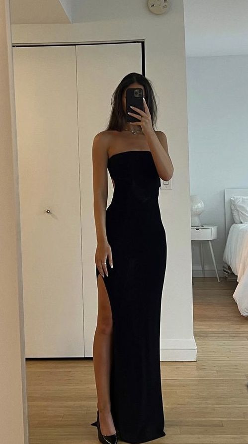 Mermaid Black Long Prom Dresses With Split      fg4217