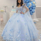 Light Blue Quinceanera Dress Off Shoulder 3D Flowers Beads Puffy Party Princess Sweet 16 Gown,Light Blue Ball Gown       fg4045