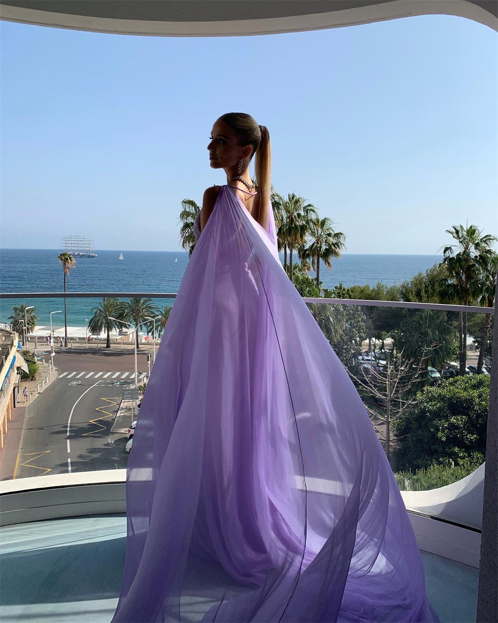 Lilac Long Prom Dresses Party Evening Gowns     fg3083