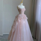 Modest Ball Gown Straps Pink Tulle Prom Dresses 22th Birthday Outfit       fg5439