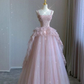 Modest Ball Gown Straps Pink Tulle Prom Dresses 22th Birthday Outfit       fg5439